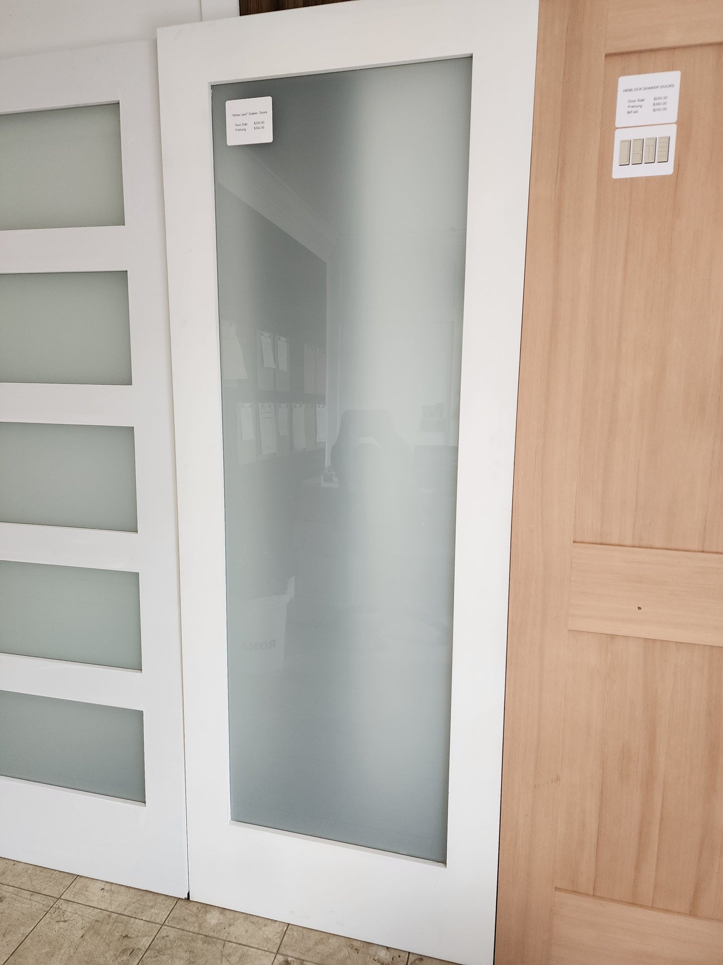1 Lite White Laminated Glass French Door - Prehung