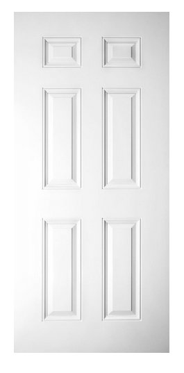 Smooth White 6 Panel Fiberglass Door