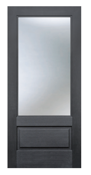 Brushed Black 3/4 Lite Door - CLEAR