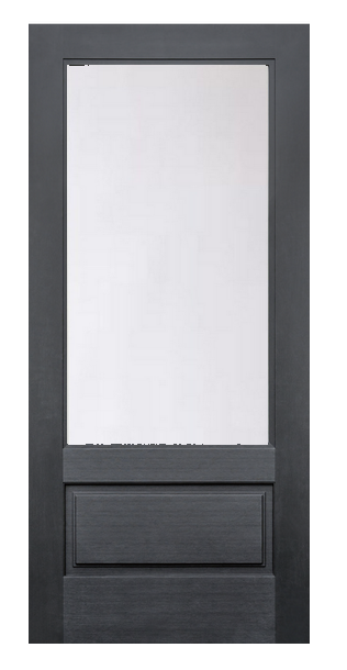 Brushed Black 3/4 Lite Door - SATIN ETCH