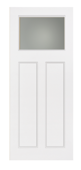Smooth White Craftsman 2P w. Direct Glazed Clear Glass