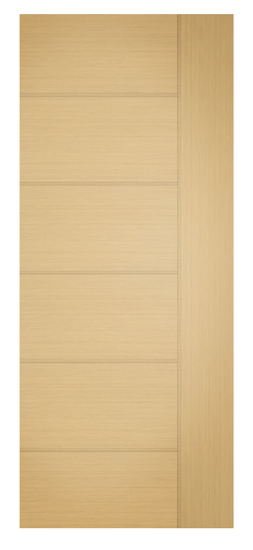 Teak Grain Modern Fiberglass Door