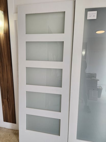 5 Lite White Laminated Glass French Door - Prehung