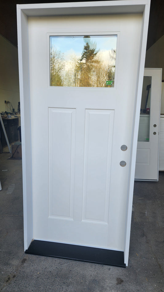 Brushed White Craftsman Door - CLEAR