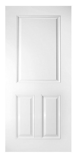 Smooth White 3 Panel Fiberglass Door