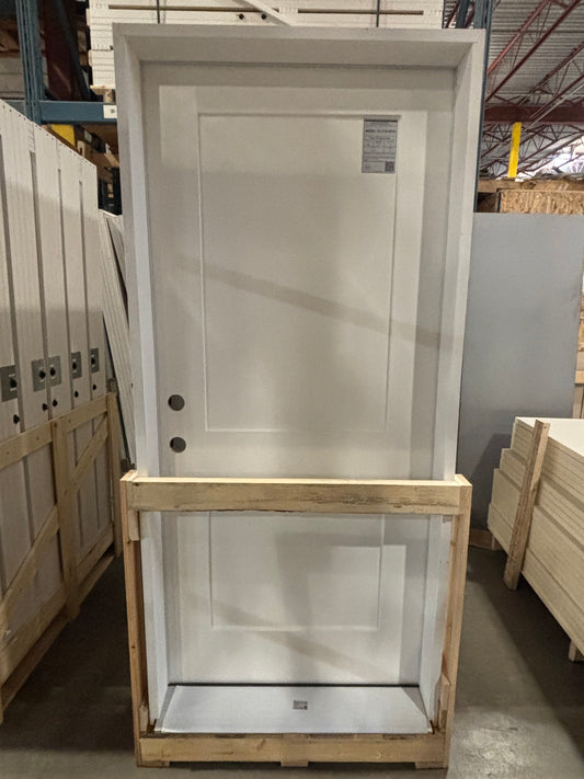 Exterior Prehung 2 Panel Shaker Fiberglass Door NAFS
