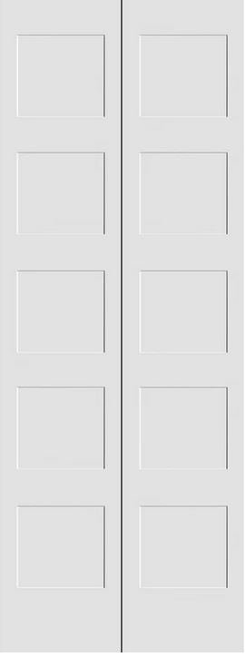 5 Panel Solid Bifold Shaker Door - 8415