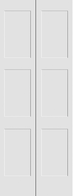 3 Equal Panel Solid Bifold Shaker Door - 8414