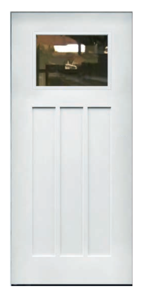 Smooth White Craftsman 3P w. Clear Glass