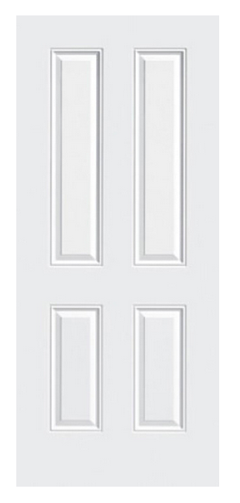 Smooth White 4 Panel Fiberglass Door