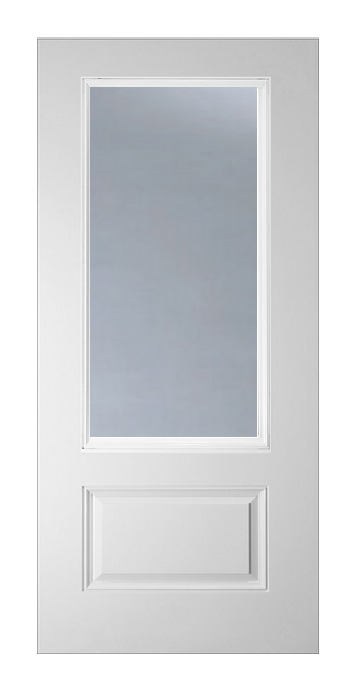 Brushed White 3/4 Lite Door - CLEAR