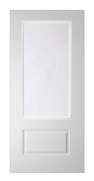 Brushed White 3/4 Lite Door - SATIN ETCH