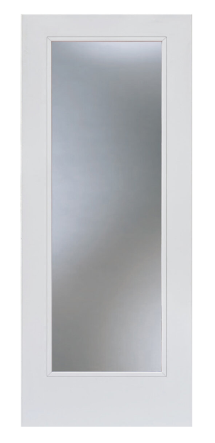 Smooth White Full Lite Clear Glass Fiberglass Door
