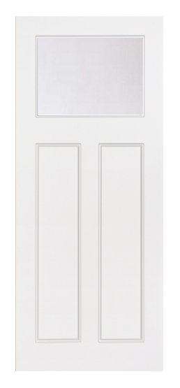 Brushed White Craftsman Door - SATIN ETCH