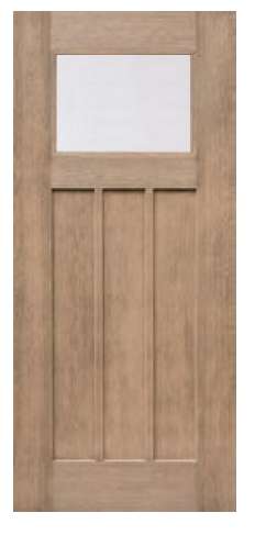 Fir Grain Craftsman 3P w. Satin Etched Glass