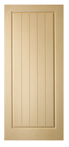 Mahogany Grain Full Plank Fiberglass Door