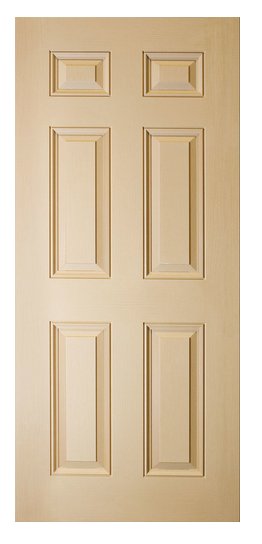 Oak Grain 6 Panel Fiberglass Door