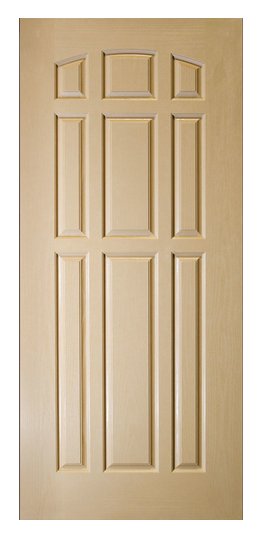 Oak Grain 9 Panel Fiberglass Door