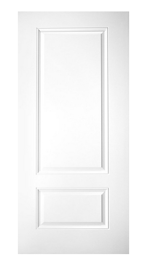 Smooth White 3/4 Length 2 Panel Fiberglass Door
